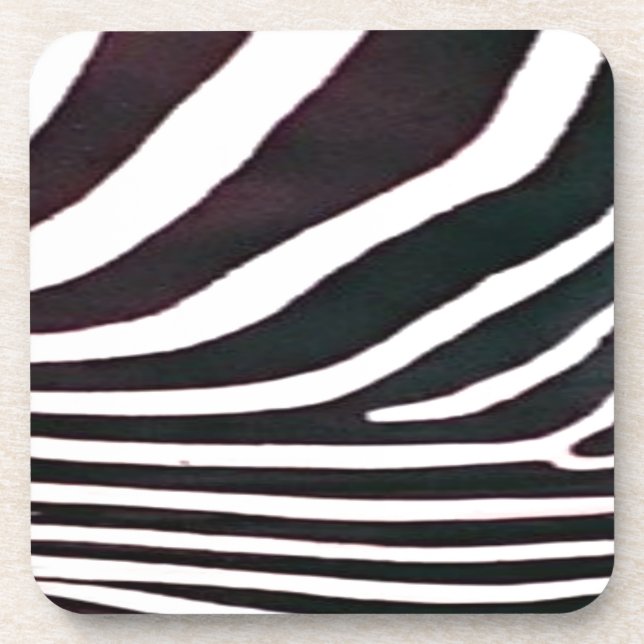 Zebra Black and White Stripes Print Coaster (Front)