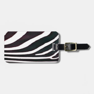 Zebra Black and White Stripes Print Luggage Tag