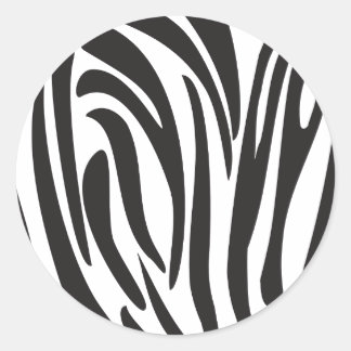 Zebra Black and White Stripes Trendy design Classic Round Sticker