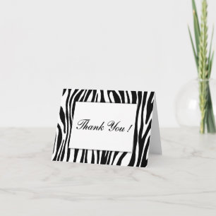Zebra Blank Inside Thank You Card
