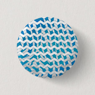 Zebra Blue and White Chevron 3 Cm Round Badge