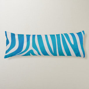 Zebra Blue and White Print Body Cushion