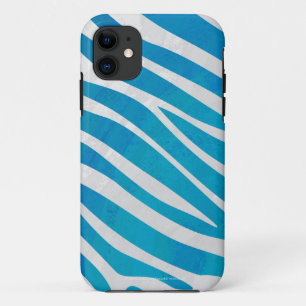Zebra Blue and White Print Case-Mate iPhone Case
