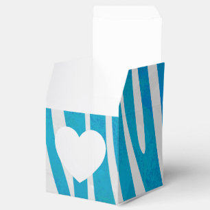 Zebra Blue and White Print Favour Box