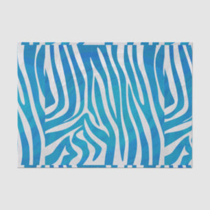 Zebra Blue and White Print Tissue Paper