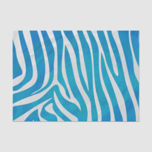 Zebra Blue and White Print Tissue Paper