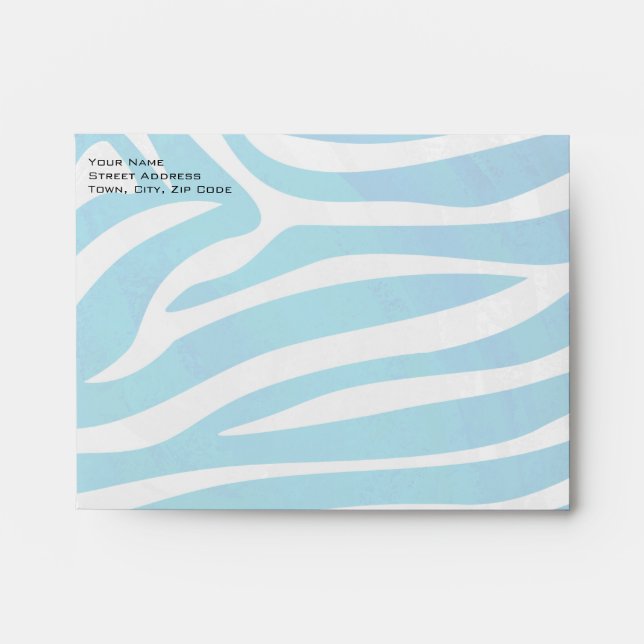Zebra Blue and White with Monogram Envelope (Front)