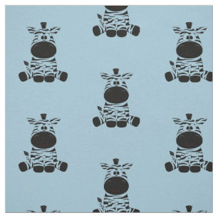 Zebra Blues Fabric