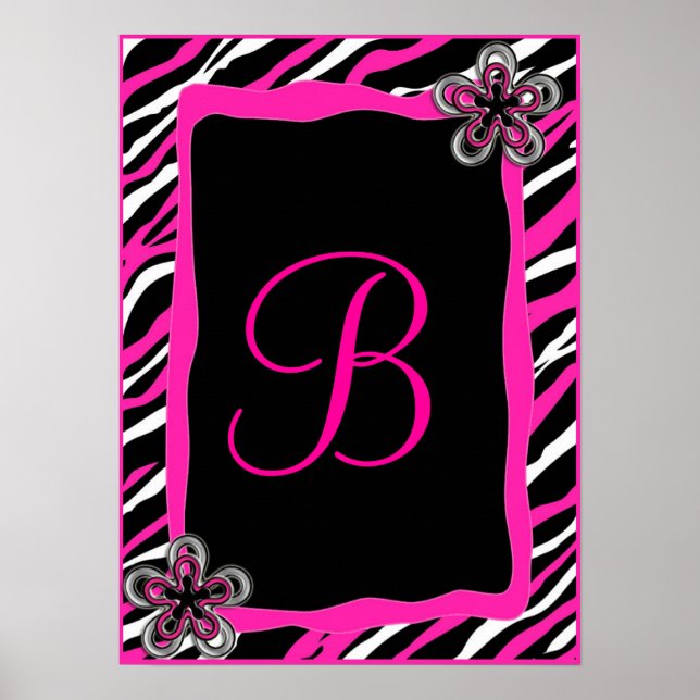 Zebra Border Personalised Wall Art (Front)