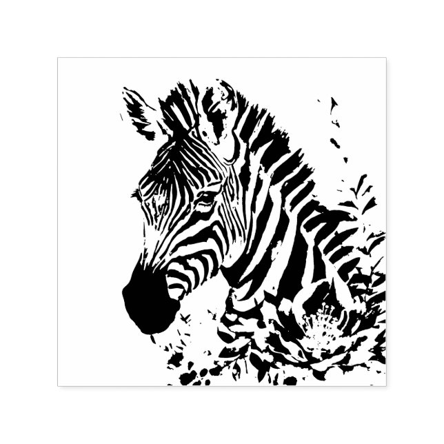 Zebra Botanical Art Self-inking Stamp (Design)