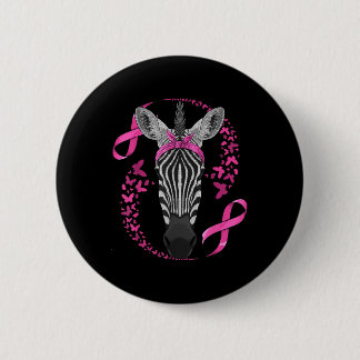 Zebra Breast Cancer Awareness Pink Bandanna Cancer 6 Cm Round Badge