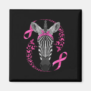 Zebra Breast Cancer Awareness Pink Bandanna Cancer Magnet