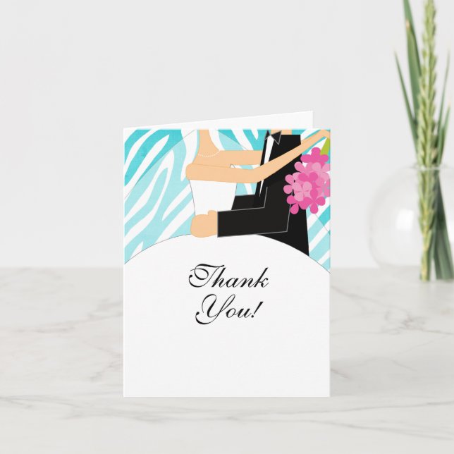 Zebra Bridal Shower Thank You Note Card (Front)
