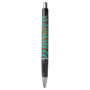 Zebra Brown and Teal Print