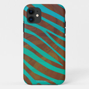 Zebra Brown and Teal Print Case-Mate iPhone Case