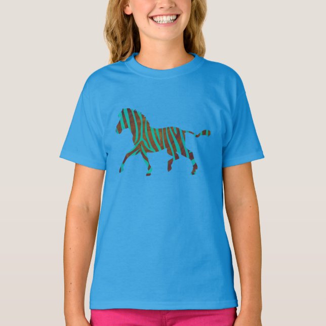Zebra Brown and Teal Print shirts (Front)