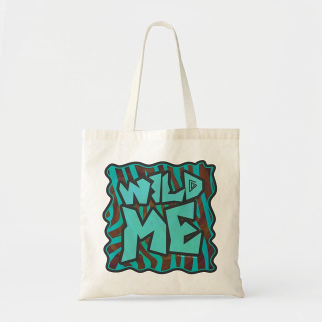 Zebra Brown and Teal Wild Me Design Tote Bag (Front)