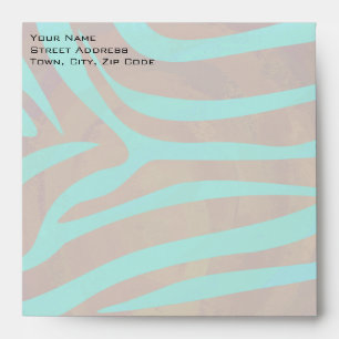 Zebra Brown and Teal with Monogram Envelopes
