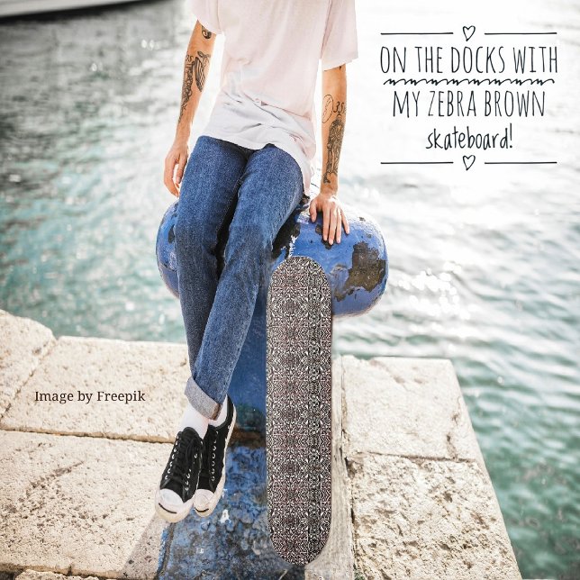 Zebra Brown Skateboard (Creator Uploaded)