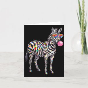 Zebra Bubblegum Sungles Funny Animal Lovers N Card