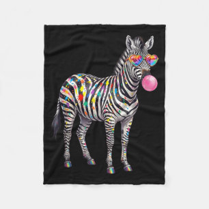 Zebra Bubblegum Sungles Funny Animal Lovers N Fleece Blanket