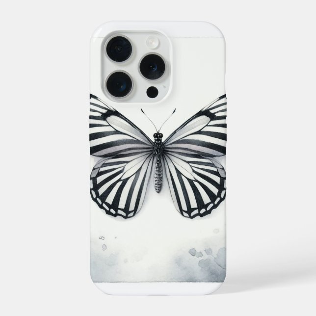 Zebra Butterfly Watercolor AREF295 - Watercolor iPhone Case (Back)