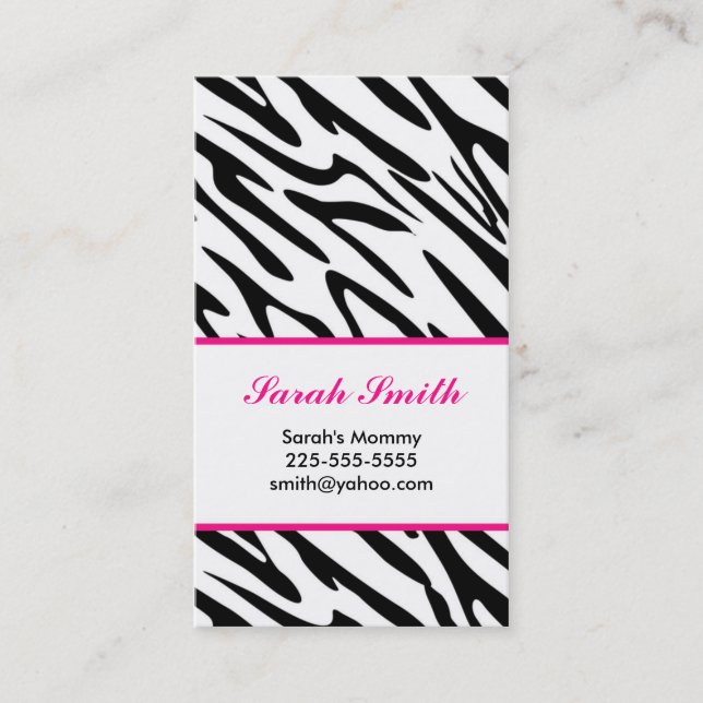 Zebra Calling Card (Front)