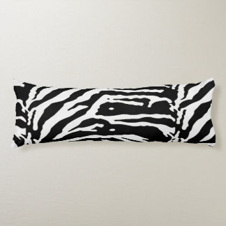Zebra Camouflage Black and White Artistic Pattern Body Cushion