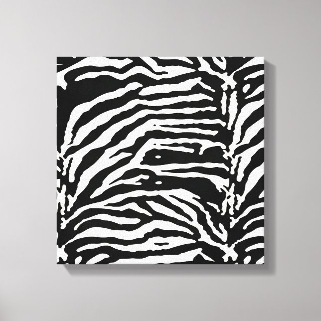 Zebra Camouflage Black and White Artistic Pattern Canvas Print (Front)