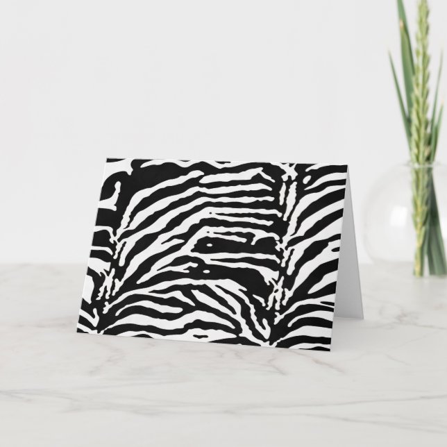 Zebra Camouflage Black and White Artistic Pattern Card (Front)