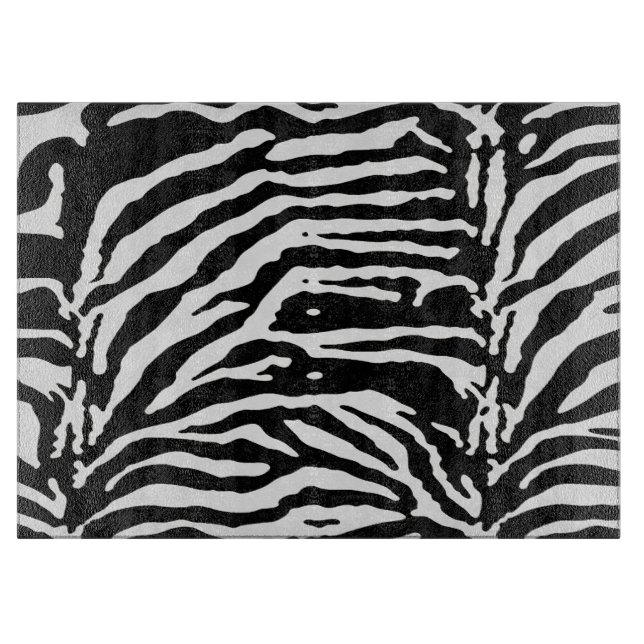 Zebra Camouflage Black and White Artistic Pattern Cutting Board (Front)