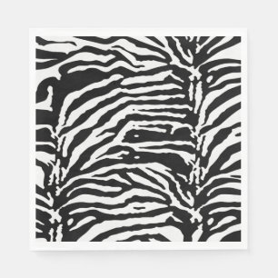 Zebra Camouflage Black and White Artistic Pattern Napkin
