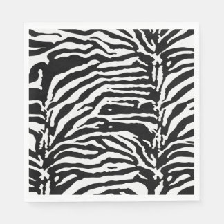 Zebra Camouflage Black and White Artistic Pattern Napkin