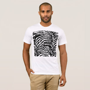 Zebra Camouflage Black and White Artistic Pattern T-Shirt