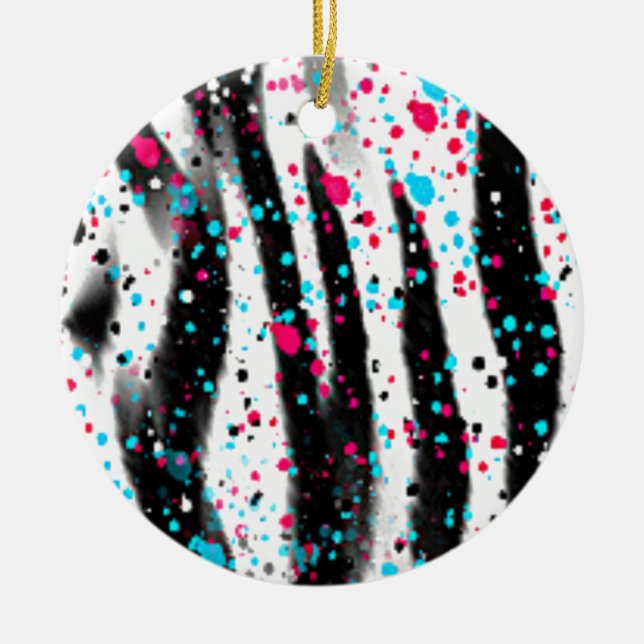 Zebra Ceramic Tree Decoration (Front)