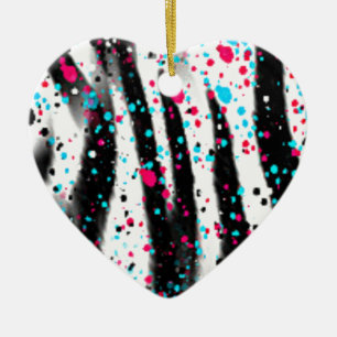 Zebra Ceramic Tree Decoration