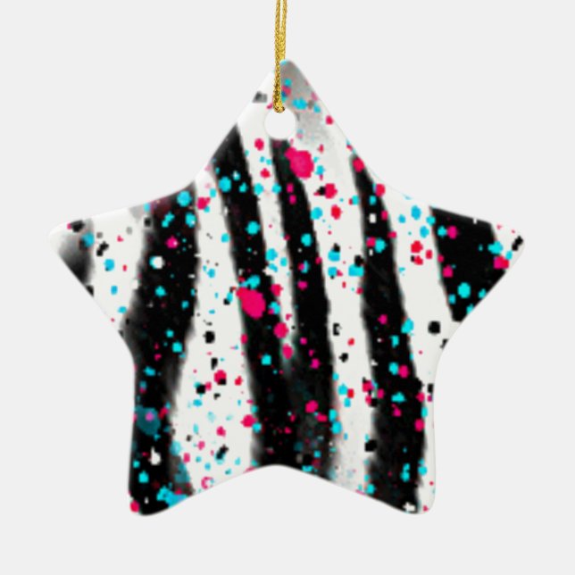 Zebra Ceramic Tree Decoration (Front)