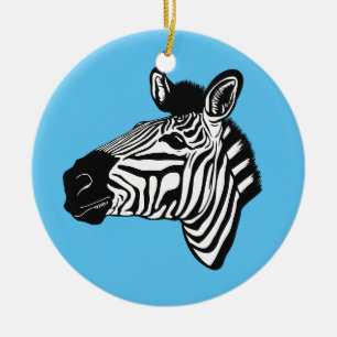 Zebra Ceramic Tree Decoration