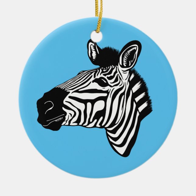 Zebra Ceramic Tree Decoration (Front)