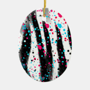 Zebra Ceramic Tree Decoration