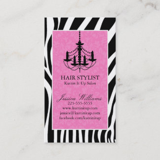 Zebra & Chandelier Business Card
