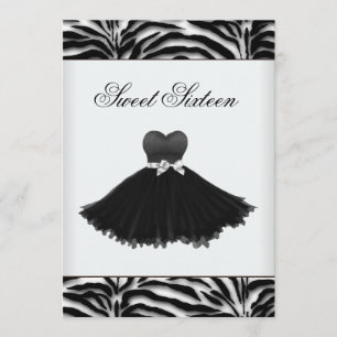 Zebra Chandelier Zebra Sweet Sixteen Birthday Invitation
