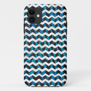 Zebra Chevron Black and Blue Case-Mate iPhone Case