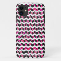 Zebra Chevron Black and Hot Pink