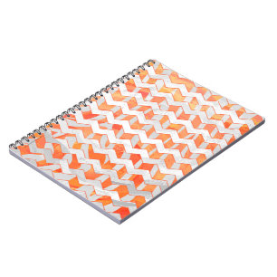 Zebra Chevron Orange and White Spiral Notebook