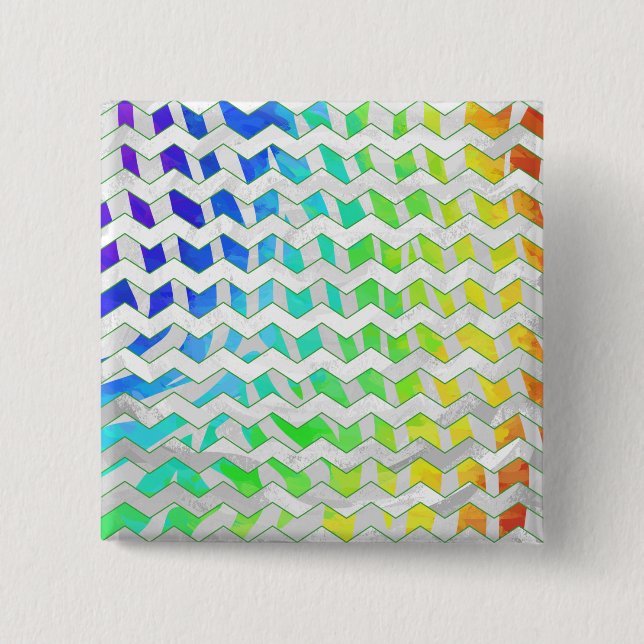 Zebra Chevron Rainbow and White Print 15 Cm Square Badge (Front)