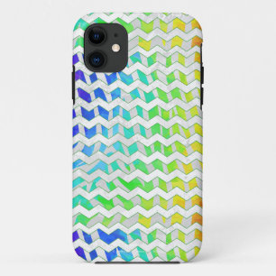 Zebra Chevron Rainbow and White Print Case-Mate iPhone Case