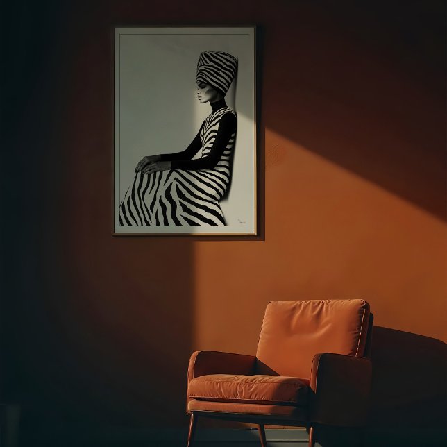 Zebra Chic: Graphic Monochrome Fashion Poster (Creator Uploaded)