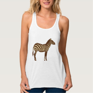 Zebra - Chocolate Brown and Camel Tan Singlet
