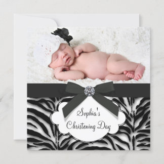 Zebra Christening Invitation